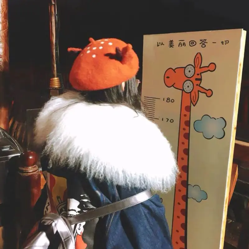 Женский Рождественский берет, шапка, милый 3D оленьи рога, уши, искусственный фетр, шляпа художника
