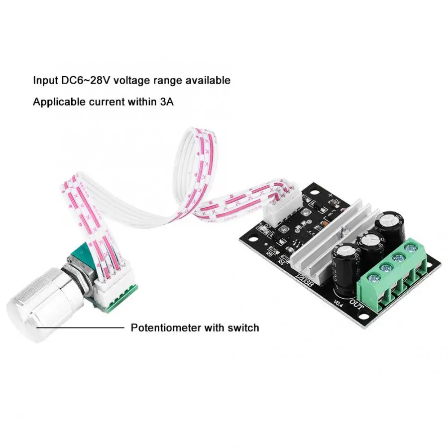 21 кГц PWM DC контроллер двигателя 6 в/12 В/24 В/28 в модуль регулирования скорости 3A