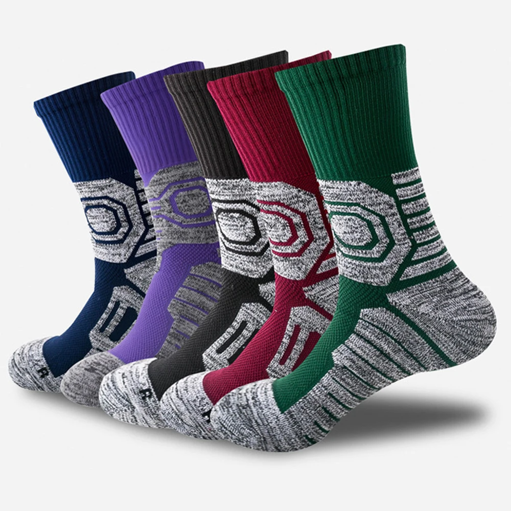 

Skiing Socks Thickened Breathable Towel Bottom Sports Cotton Socks Knee High Medium Height Outdoor Mountaineering Socks MJ211