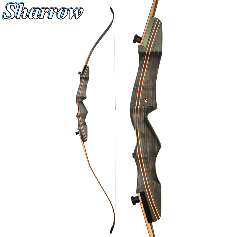 62" Recurve Bow Takedown 18-40bls Archery Bow Wood Longbow Hunting for Right Hand User Shooting Training Slingshot
