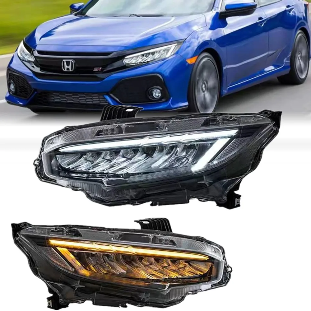 

LED Headlights Assembly for Honda Civic 10th Sedan/Hatchback 2016-2020 Full Led Projector Headlamp With DRL Sequential Turnning