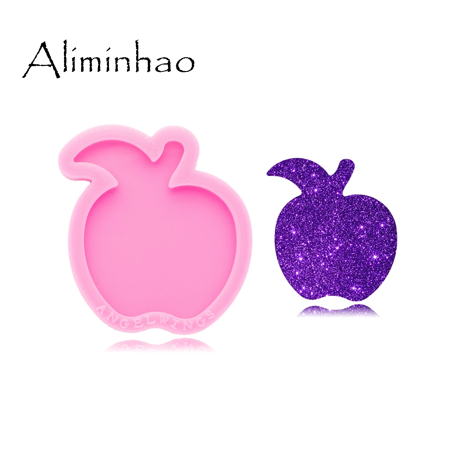 DY0574 Shiny 1.58in Apple Mal Voor Telefoon Grip Siliconen Epoxyhars Mal Badge Reel Telefoon