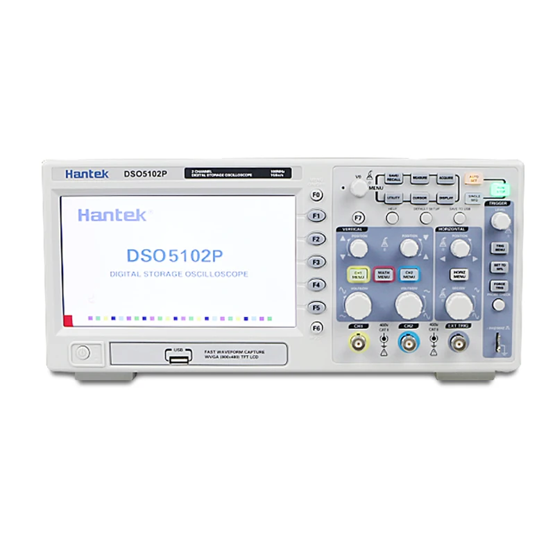 Цифровой осциллограф Hantek DSO5102P Портативный 100 МГц 2 Каналы 1GSa/s запись Длина 40K USB
