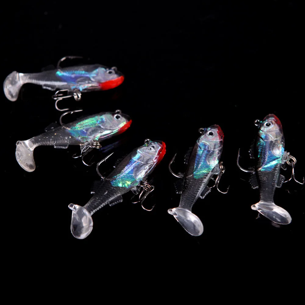 

5.5cm 8g Soft Bait Lead Head Sea Fish Lures Fishing Tackle Sharp Treble Hook T Tail