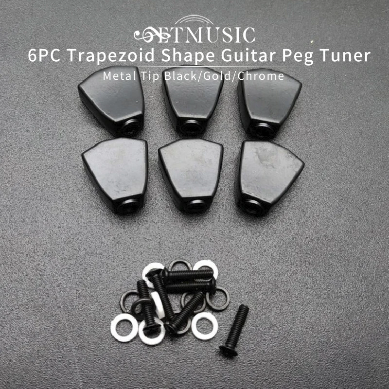 6-Pack Acrylic Guitar Tuning Peg Buttons - Replacement Knobs With Ferrules & Screws For Electric/Acoustic Guitar (#5 Style) 1 thumbnail image