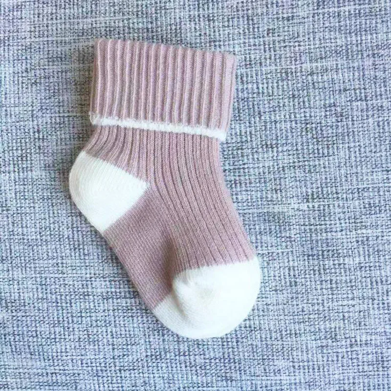 3Pair autumn and winter new baby socks cotton infant color matching baby toddler socks