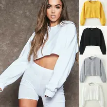 Новые модные женские осенние однотонные спортивные рубашки с длинными рукавами(vestidos haajuku уличная одежда) для женщин