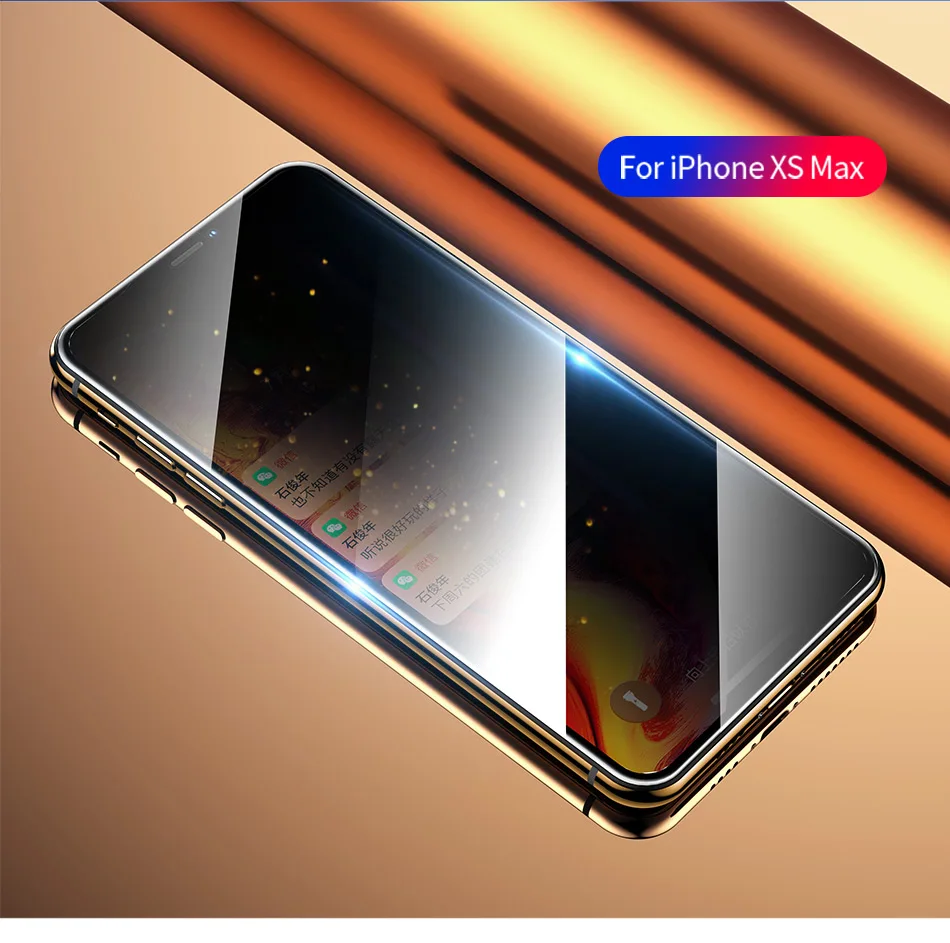 USAMS 9H полное надежное закаленное стекло для iPhone Xs XR XS Max антишпионские блики ползучие 0,33 мм Ультра тонкая защитная пленка для экрана