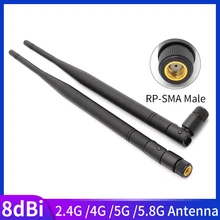 2,4G антенна с высоким коэффициентом усиления 8dBi 4G Wifi антенна RP-SMA штыревой разъем 5G 5,8G антенна для маршрутизатора/Bluetooth/сетевой карты
