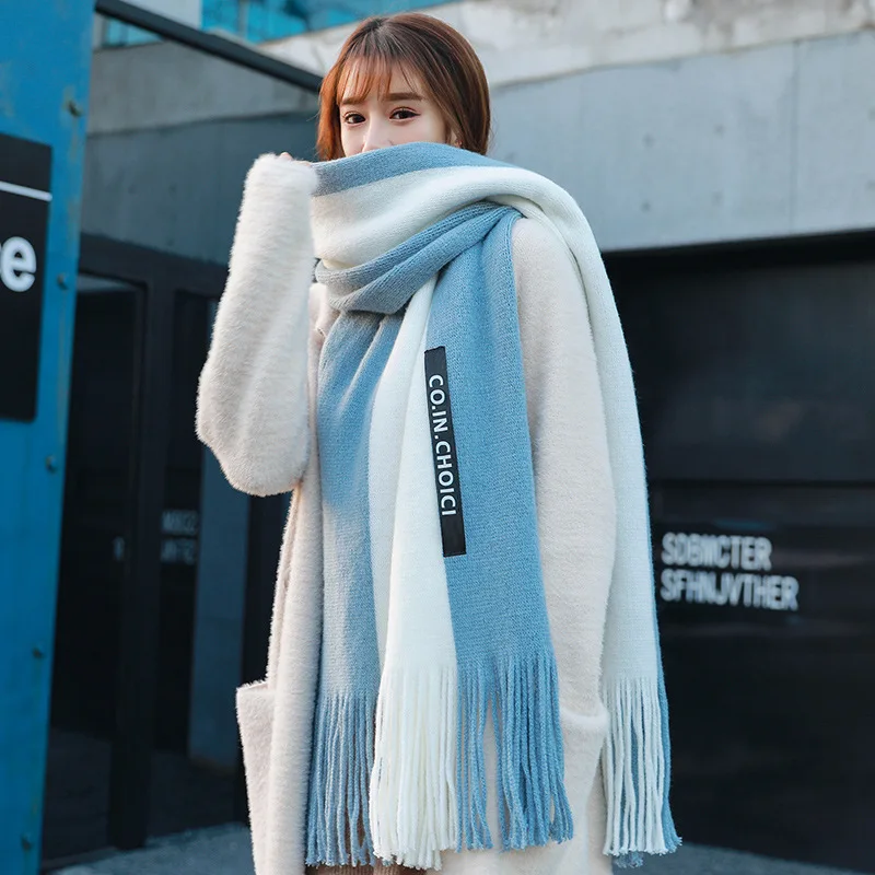 Scarf Female Autumn Winter Wild Cute Student Couple Models Ins Wind Girl Soft Sister Bib Keep Warm  Scarves