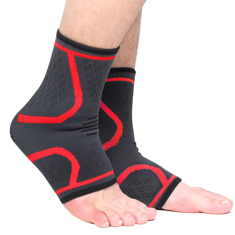 

1 pair Ankle Support Brace Pads Equipment Nylon Silicone Elastic Pressure Ankle Protector Basketball Soccer Strap Sports Bandage