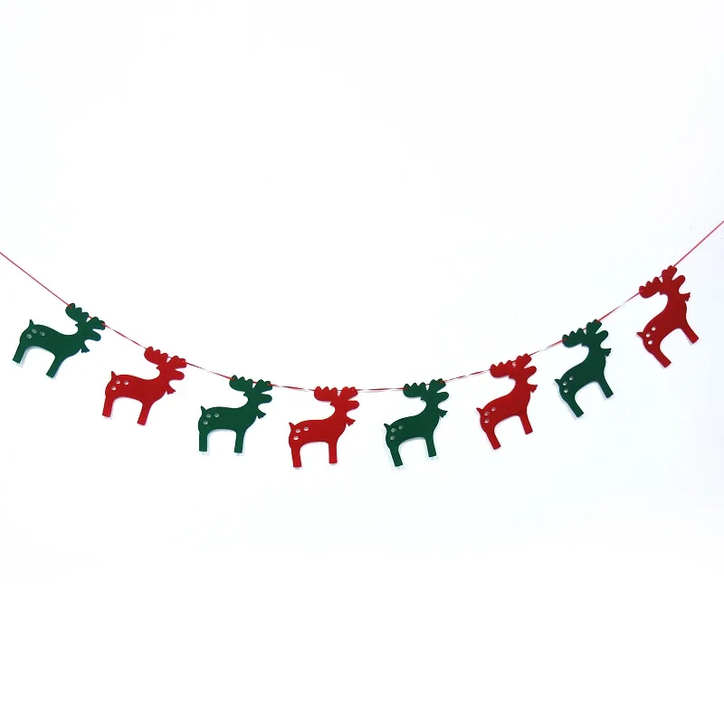 3 м Новогодняя Рождественская елка узор Бантинг Баннер красный и зеленый Вечеринка день рождения гирлянда украшения Рождественские подвесные украшения - Цвет: Elk