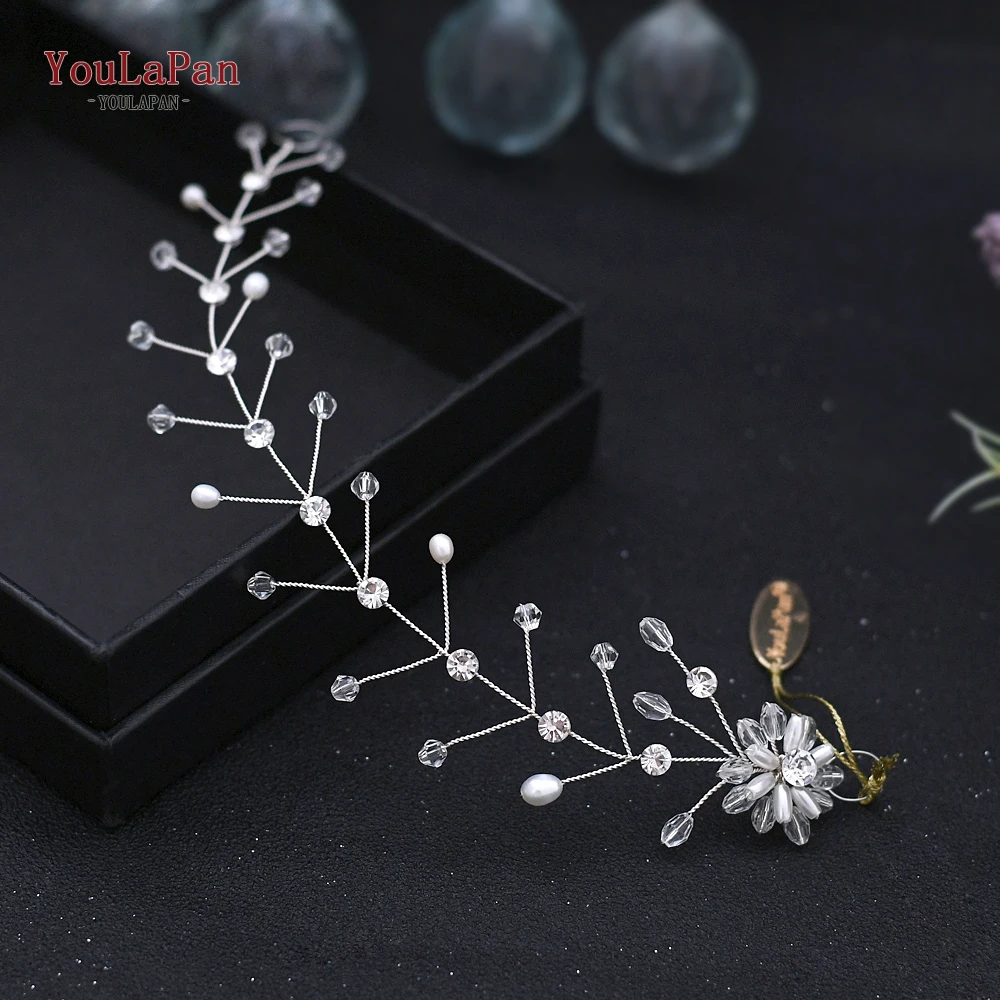 TOPQUEEN Wedding Hair Vine Bridal Hair Accessories Headpieces Diamond and Crystal Clips Comb Pearl Bride Jewelry