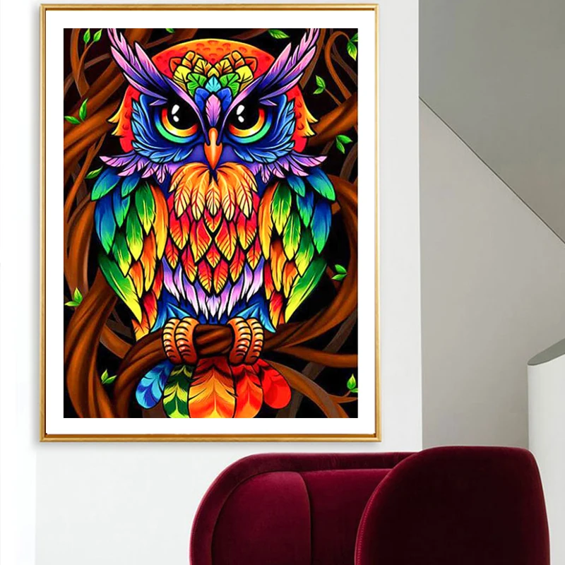 

5D Diamond Painting Animals Owl Cross stitch Mosaic Picture Rhinestone Diy Diamond Embroidery Home Decor Christmas gift Sale
