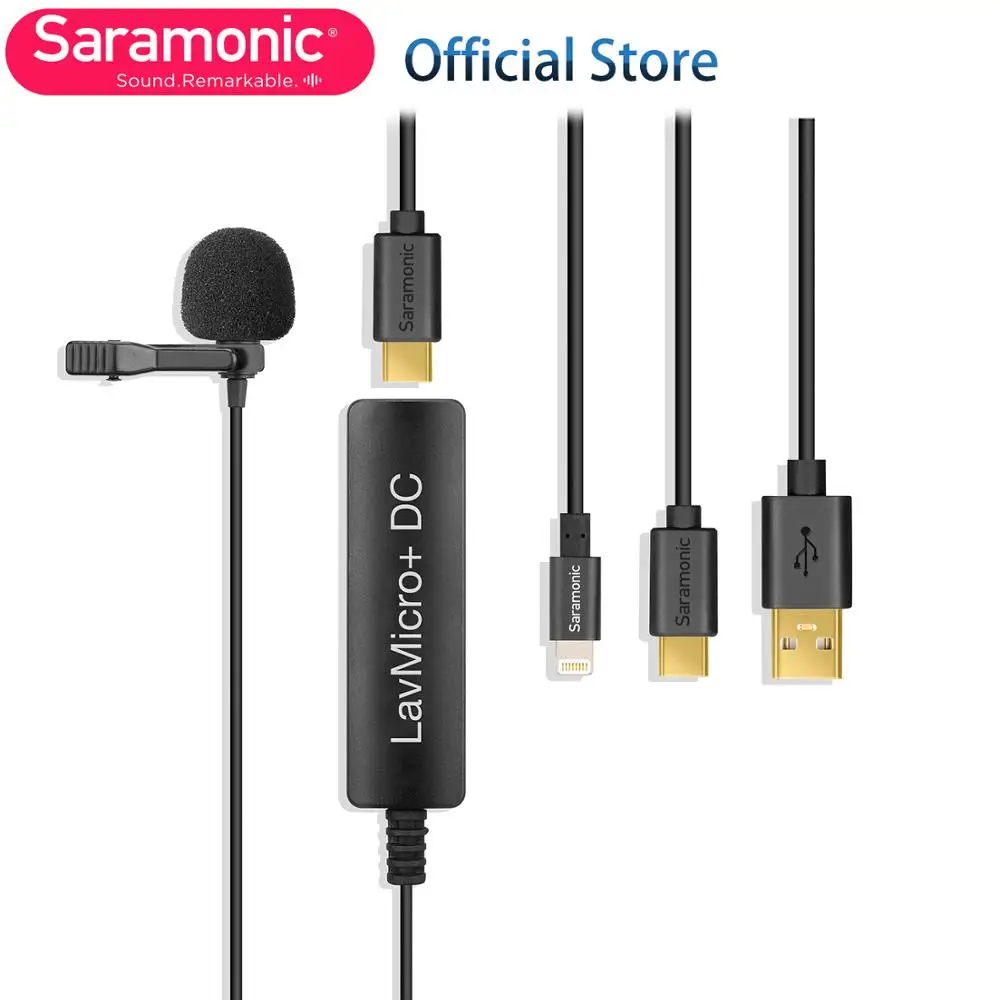 Saramonic LavMicro + DC качественный петличный микрофон с мониторингом и управлением