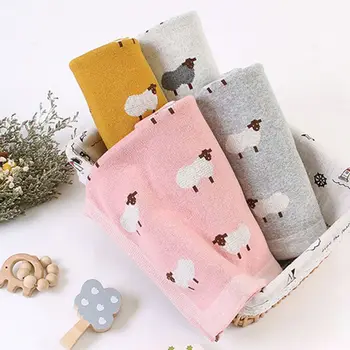 

1 Pc Baby Receiving Blankets Knitted Newborn Swaddle Stroller Bedding Wrap Cartoon Alpaca Infants Boys Girls Children Quilts