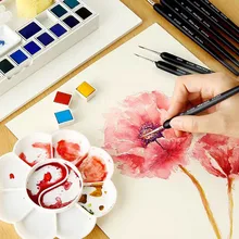 Набор кистей для рисования из волчьей шерсти, акрил, гуашь, 9 шт, разные размеры