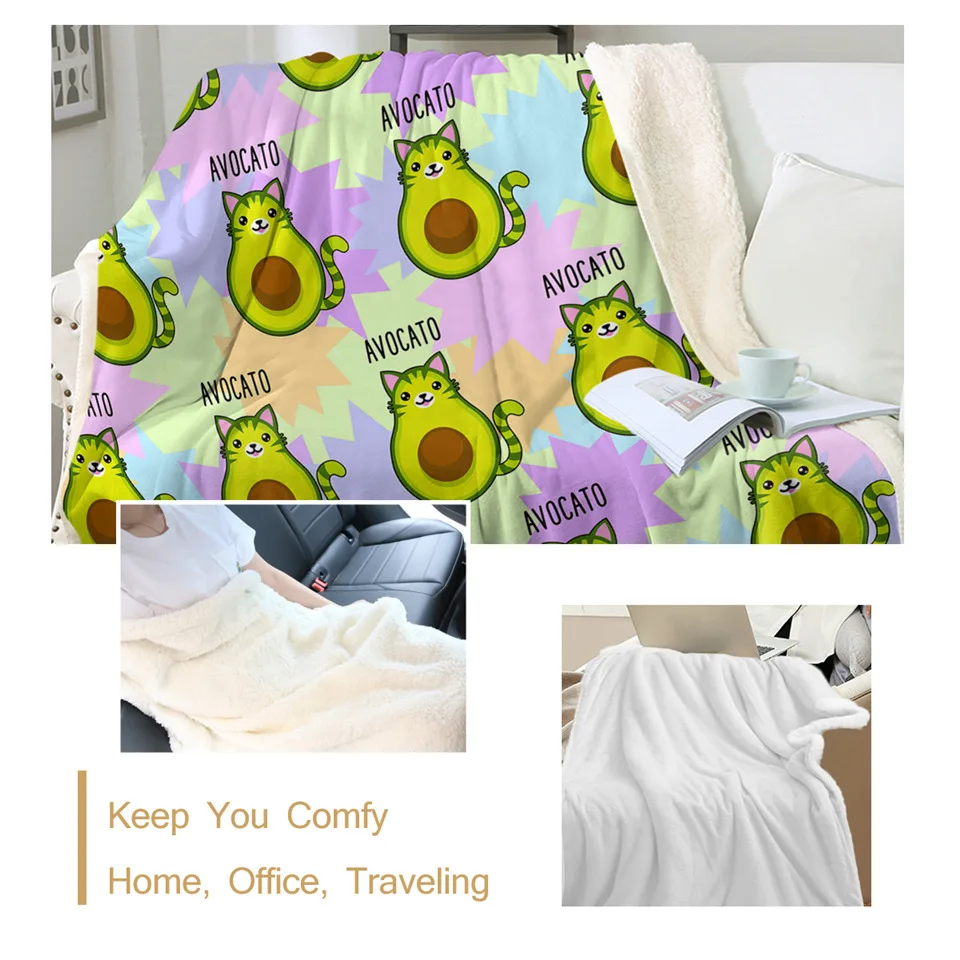 BeddingOutlet одеяло из искусственного меха авокадо для детей, пушистое одеяло с зеленым кошачьим хвостом, цветное покрывало для кровати
