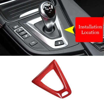 

Right Hand Drive Red Real Carbon Fiber For M3 M4 F80 F82 2014-2018 RHD LHD Car Gear Shift Frame Trim Left Hand Drive