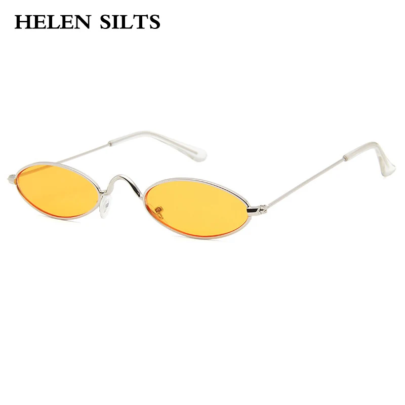 

Sexy Small Oval Sunglasses Women Vintage Yellow Red Colorful Sun Glasses Female Men Metal Round Glasses Ladies UV400 Oculos H07