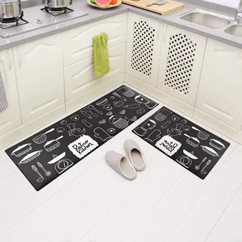 

Long Kitchen Mat PVC Leather Carpet Anti-skid and Oil-proof Kitchen Rug Anti-fatigue Home Floor Mats can be Wiped No-clean
