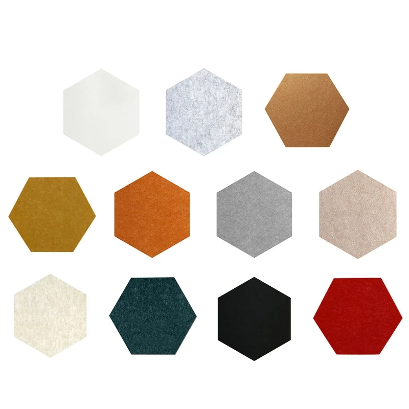 New Thick Felt Board Hexagon Design Side Length 10cm for Displaying Photos Notes Memos Painting Artworks Art Wall Decoration