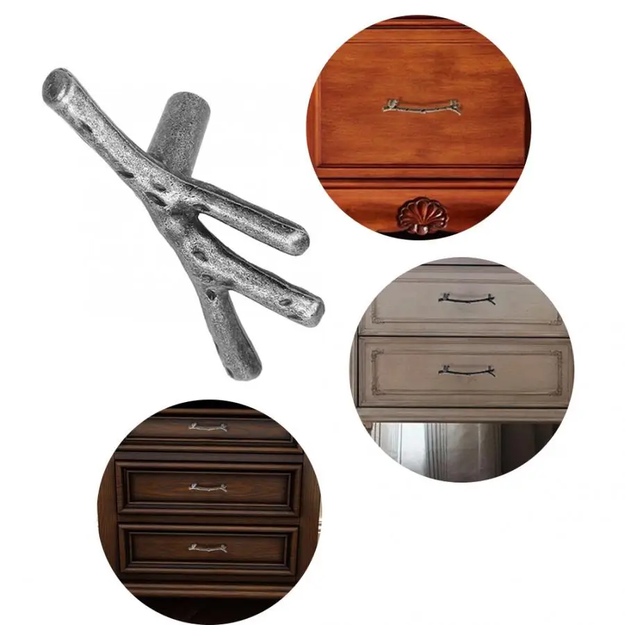 

Zinc Alloy Single Hole Tree Branch Furniture Pulls Cabinet Drawer Door Handle Knobs Pull