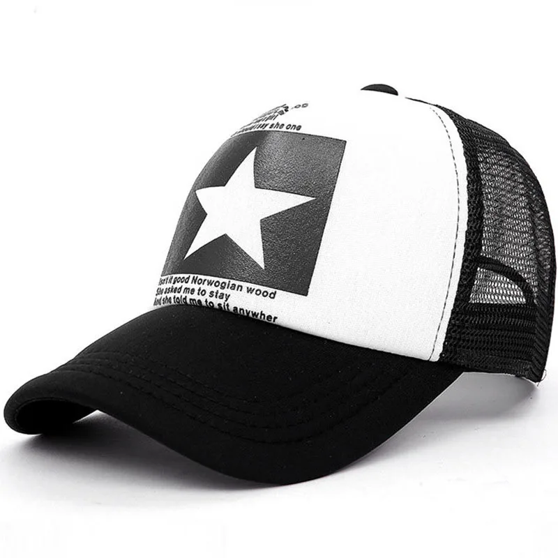 style 3 Звездные принты basebal кепка мужская весна лето Кепка уличная snapback шляпа дышащие сетчатые шляпы кепки casquette homme noir - Цвет: style 3