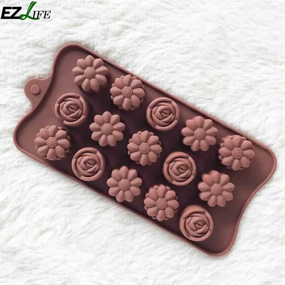 EZLIFE силиконовая форма для конфет с 15 полостями шоколадных тортов желе запекания