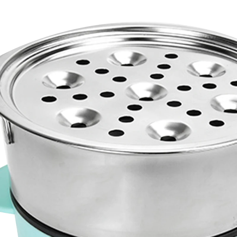 Household Double Layer Electric Egg Cooker Boiler for Up to 14 Eggs Stainless Steel Tray Hot Pot/Cook Noodles(US Plug