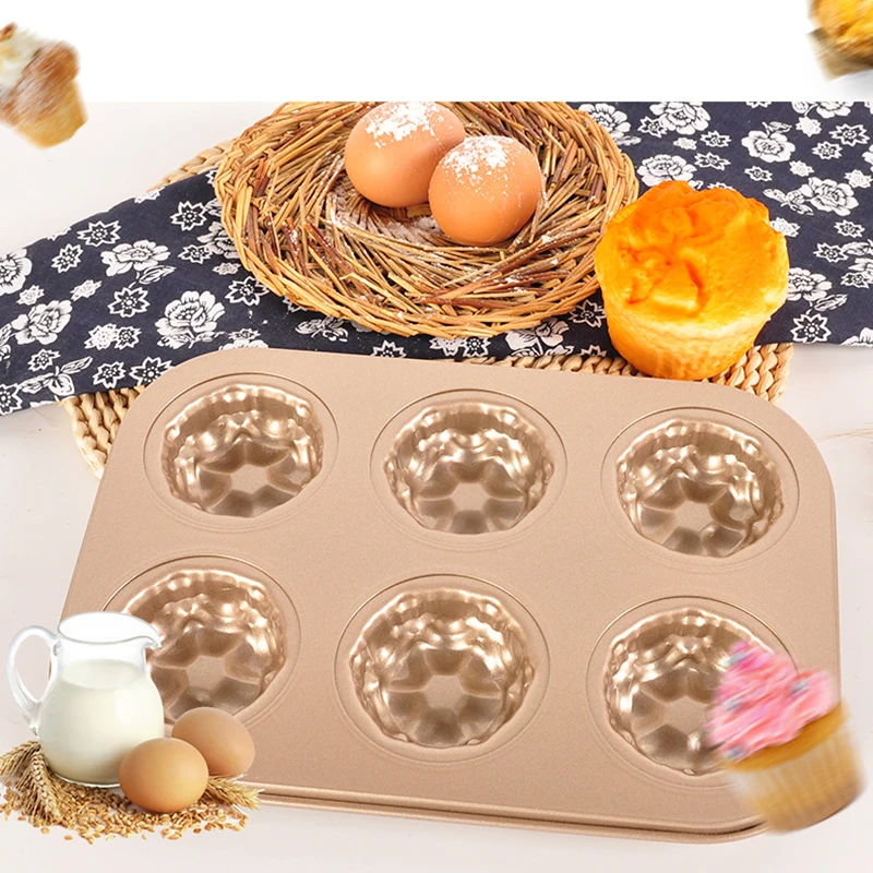 

1PCS Cake Mould Mini Non-Stick 6-Cavity Sun Flower Shape Muffin Cake Craft Decoration Cupcake Baking Pan Tools