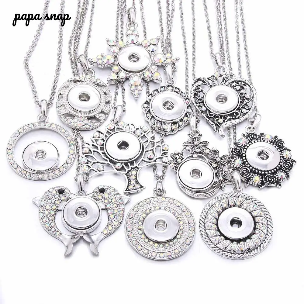 Новые ювелирные изделия 18 мм ожерелья с кнопочными кнопками ab цветные Кристаллы