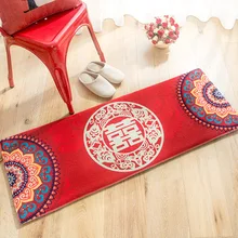 Новогодний праздничный домашний дверной проем, красный коврик для ковров, свадебные принадлежности для дома, свадьбы, спальни, водопоглощающий коврик