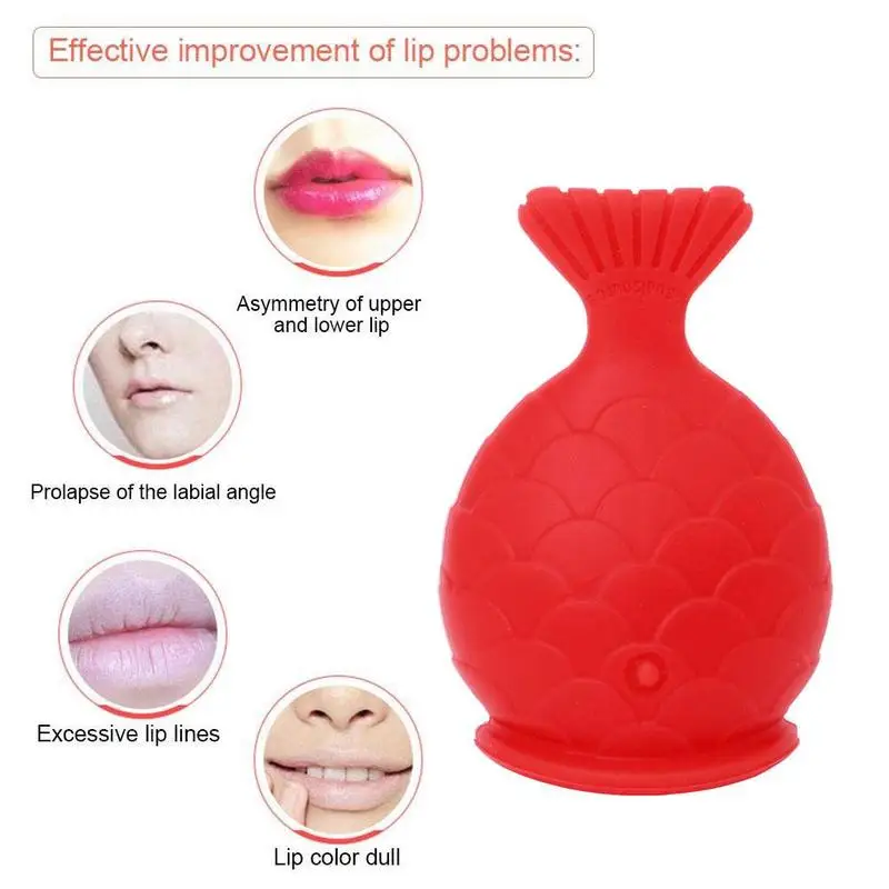 Women Sexy Lip Plumper Enhancer Tool For Female Natural Pout Mouth Lips Silicone Fish Shape Plump Thicken Labium Tools