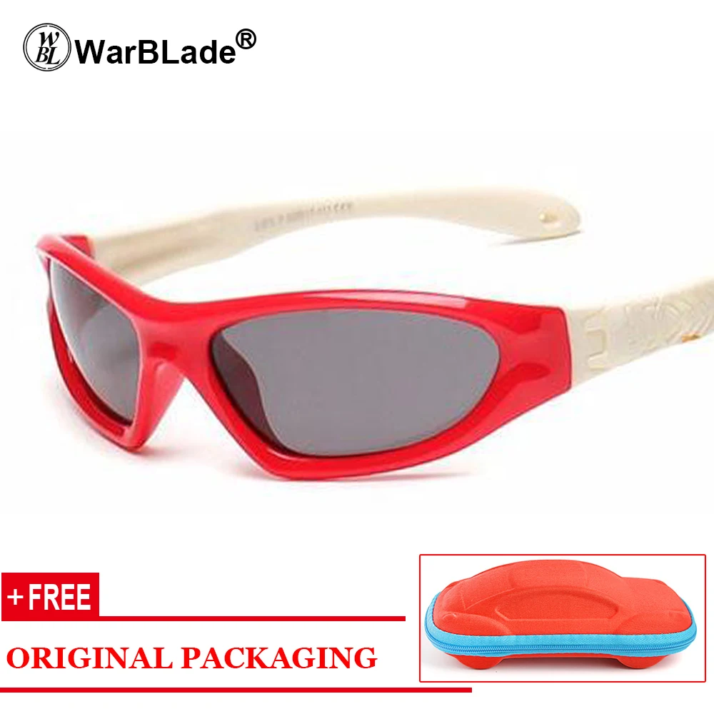 red white WarBLade, Детские поляризованные солнцезащитные очки, UV400, детские очки, защита от УФ-лучей, детские солнцезащитные очки, солнцезащитные очки для мальчиков и девочек - Цвет линз: red white