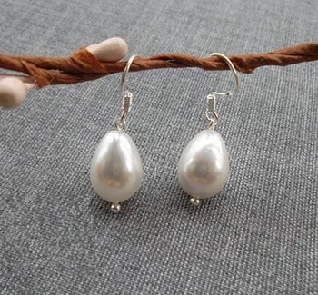 

Pearl Drop Earrings shell pearl earrings female Korean fashion accessories 925 Tremella hook anti allergic temperament