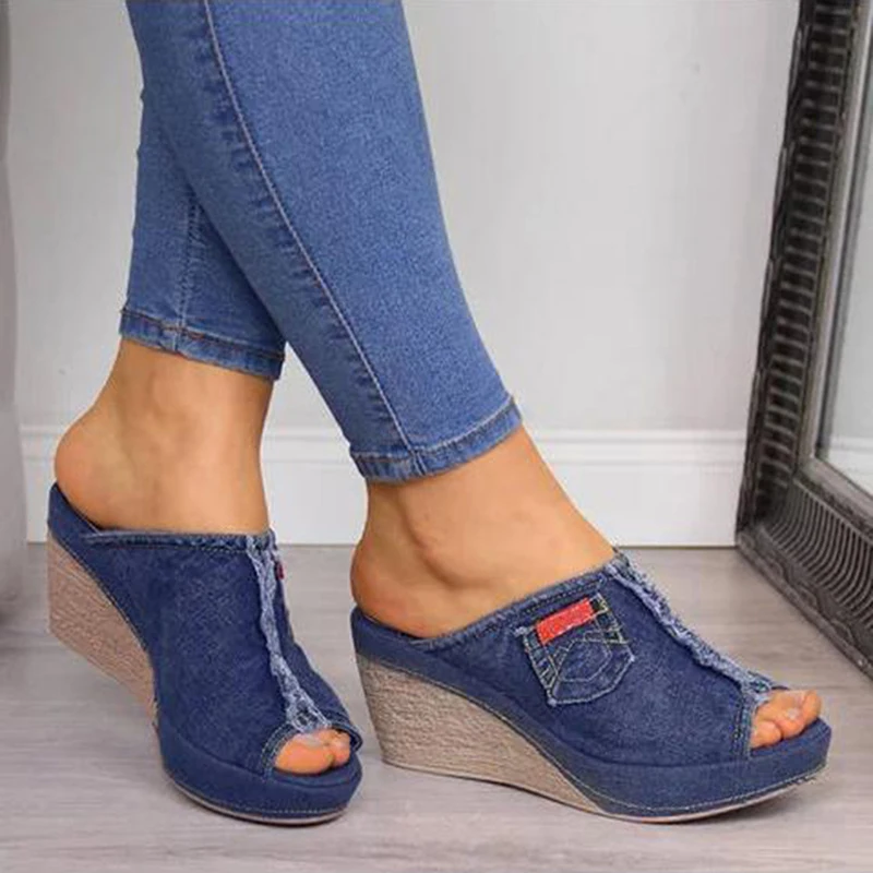 

Women Platform Sandals New Summer Female Fish Mouth Platform High Heels Wedge Shoes Lady Slope Sandals