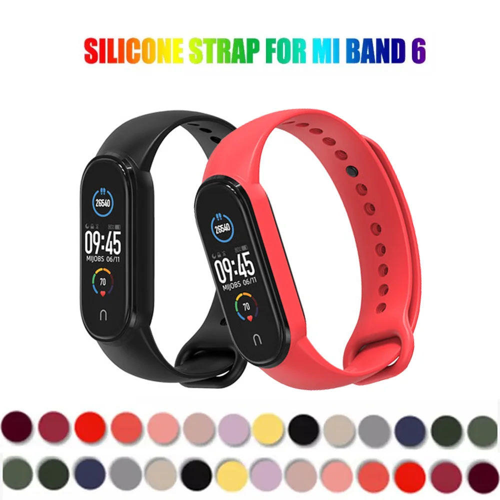 

For Mi Band 3 4 5 6 Strap Bracelet Silicone Wristband Bracelet Strap Smart miband6 Wrist Strap for Xiaomi Mi Band 6 5 4 Strap