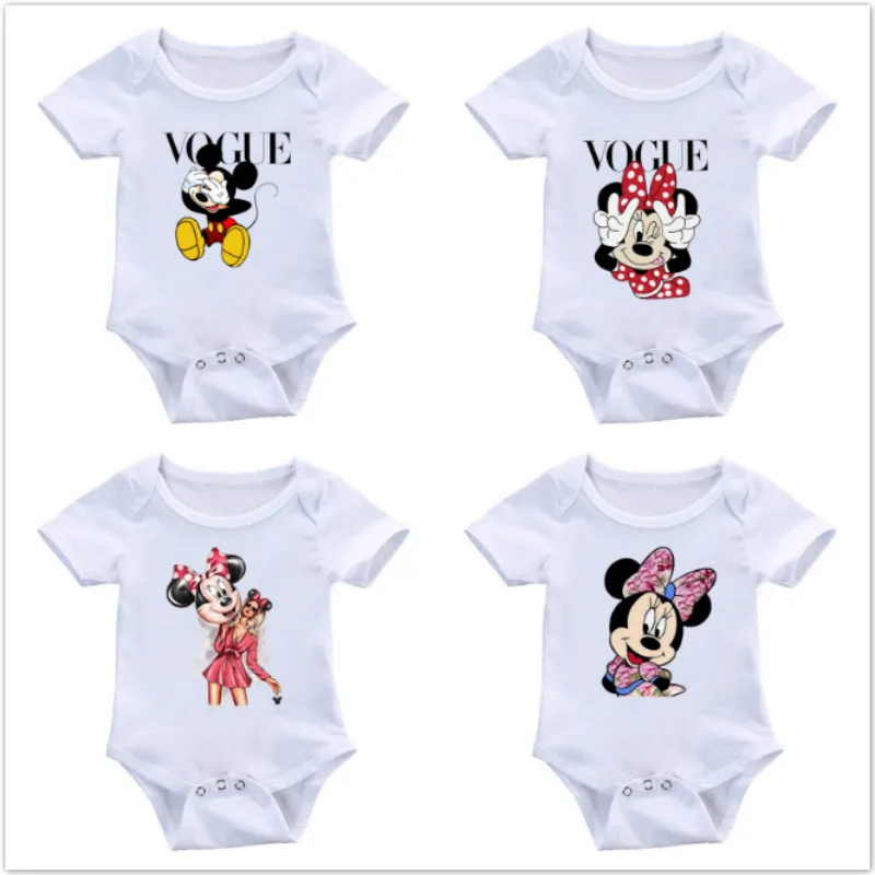 Infant Jumpsuit Rompers Outfits Mouse Short-Sleeve One-Piece Mickey-Minnie Baby-Boy-Girl