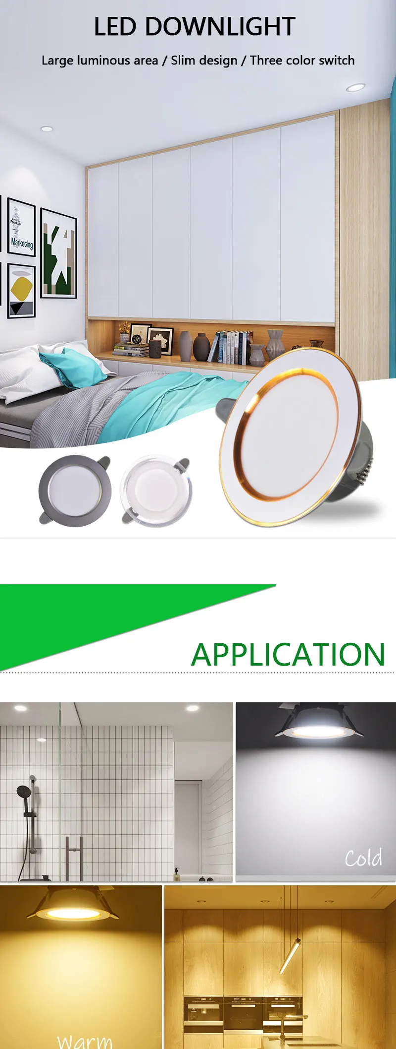 1/5Pcs led Downlight 3W 5W 3000k 4000k 6500k Downlight AC220V-240V led ceiling downlight Kitchen living room Indoor round light