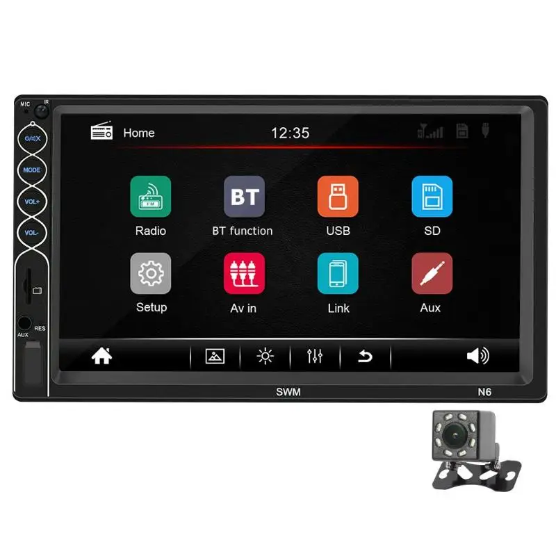 D SWM стерео 2 DIN Bluetooth USB AUX радио приемник 7 дюймов сенсорный экран MP5 плеер UI дизайн с реверсивным изображением головное устройство - Цвет: D