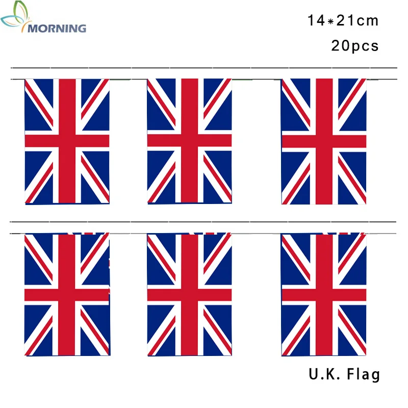 

MORNING 14*21cm U.K. national bunting flag 20PCS decoration flag