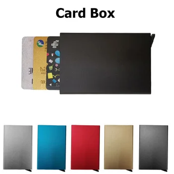 

Aluminum Anti-theft Automatic Card Box Solid Color Business ID Bank Card Case Multi-card Holder