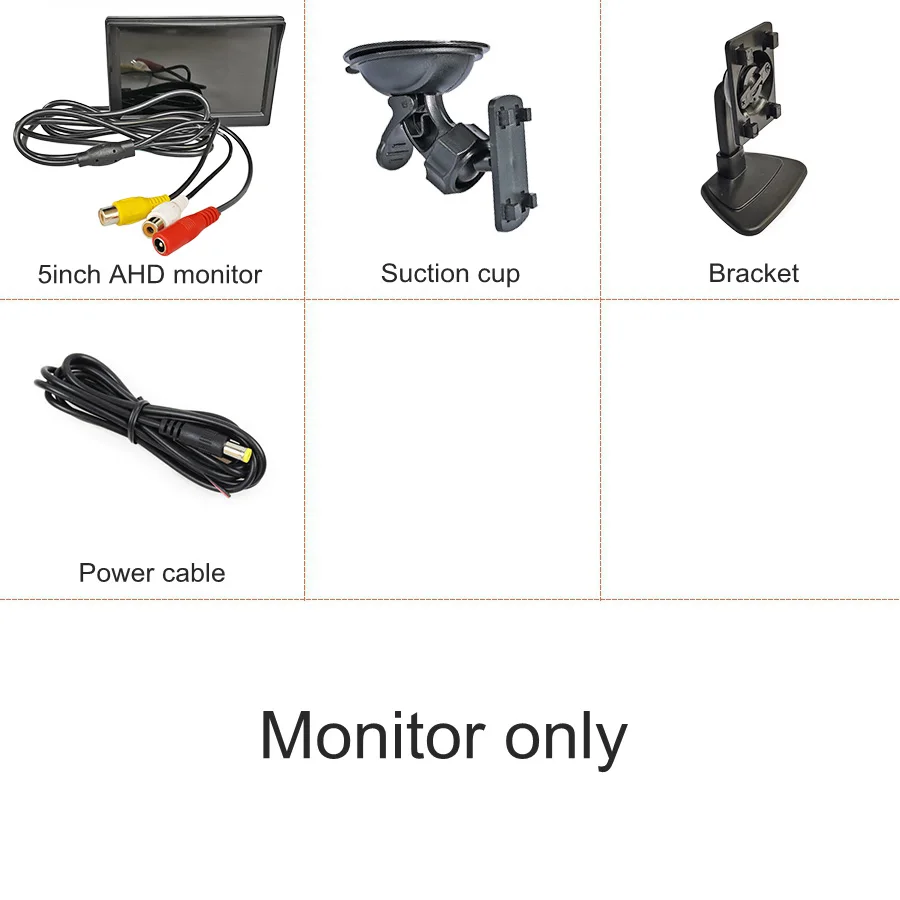 ventosa e suporte, monitor HD de backup,