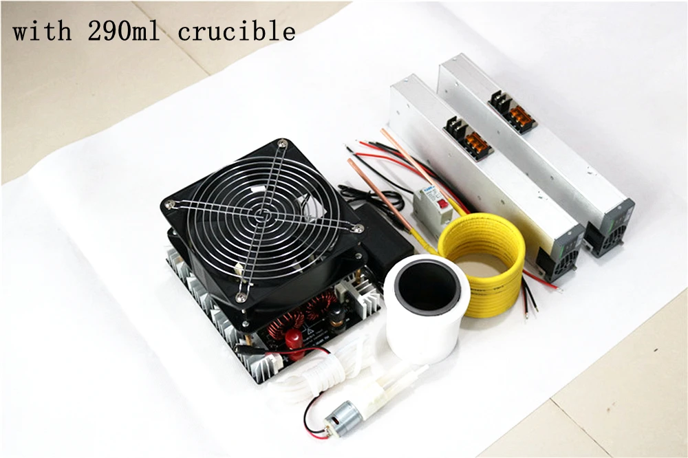 with 290ml crucible 4000 Вт ZVS индукционный нагреватель высокочастотный индукционный нагрев - Цвет: with 290ml crucible