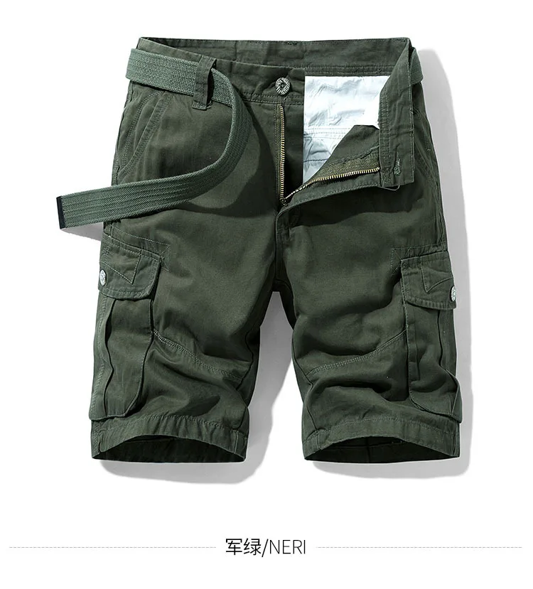 2022 Summer Men's Baggy Multi Pocket Military Cargo Shorts Male Cotton  Khaki Mens Tactical Shorts Short Pants 30 38 No Belt|Casual Shorts| -  AliExpress