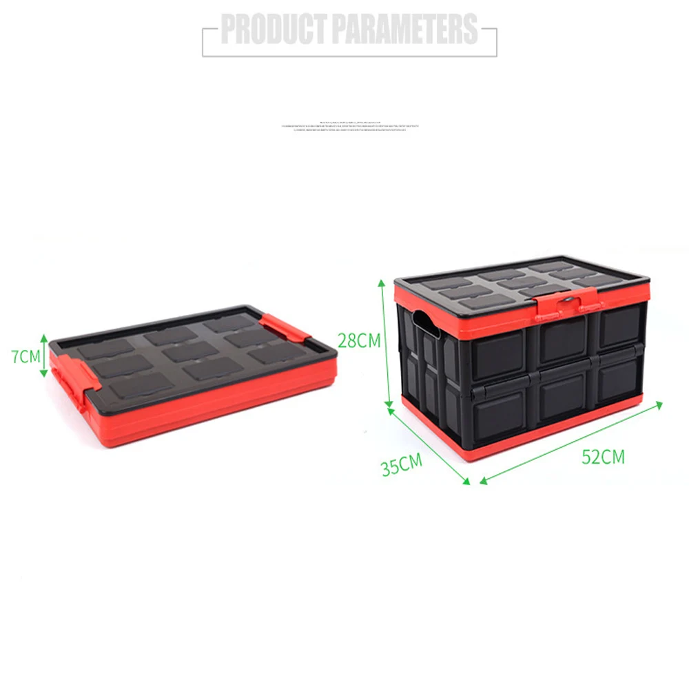 Складной автомобильный органайзер для багажника, автомобильный дорожный складной ящик для хранения, дорожный и походный ящик для хранения с безопасной крышкой с пряжкой