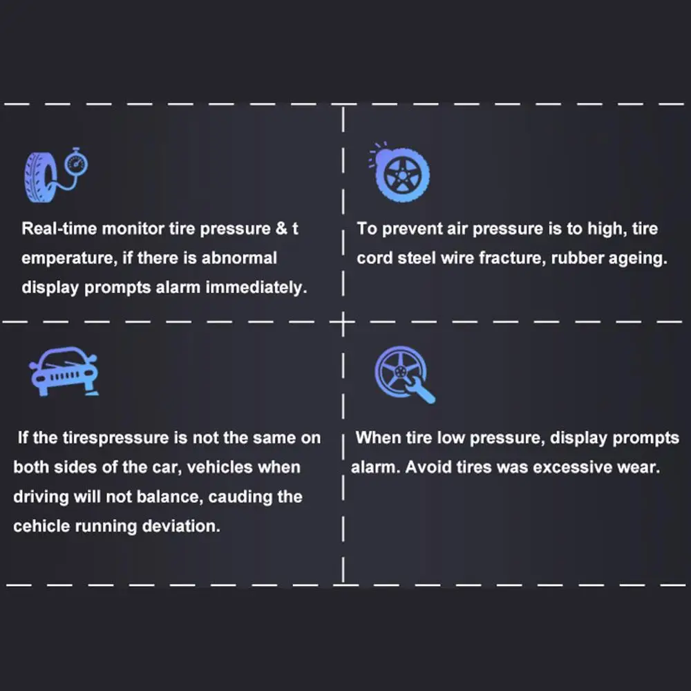 TPMS система контроля давления в шинах автомобильные транспортные средства контроль давления в шинах цифровой датчик 4 шт. сигнализация давления в шинах
