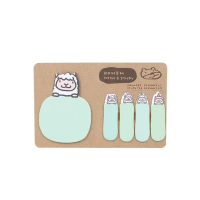 Coloffice Korean Creative Stationery Cute Cartoon Animal Kraft Paper N Times Post Message Note Book Children Lovely Gifts 1Piece - Цвет: Зеленый