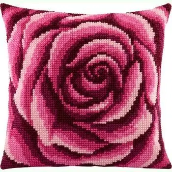 

Latch Hook Red Flower Cushion Kit Pillow Case Crochet Hobby & Crafts DIY Yarn for Embroidery Art Cushion Cover